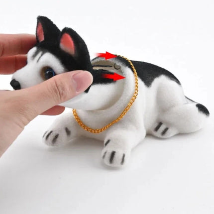 Swing Head Puppy Toy, Shiba Husky Nodding Bobble Figure, Car & Home Decor Gift