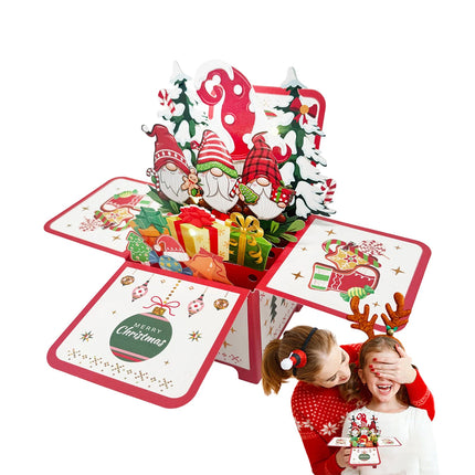 5Pack Creative 3D Pop-Up Santa Claus Christmas Card