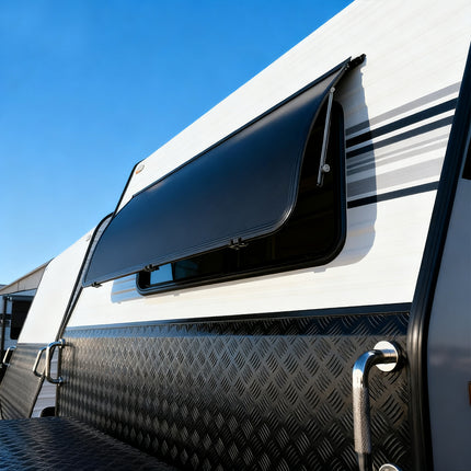 Curved Protection Shade Awning (568*1527mm) - Aluminium Alloy Material & 75° Opening
