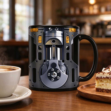 Mechanic Engine Ceramic Coffee Mug 350ml, Engine Block Shape Tea Cup