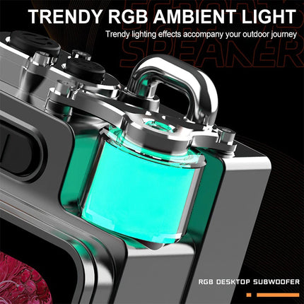 Outdoor Wireless Bluetooth Mini Speaker with Alarm Clock & RGB Ambient Lamp Display