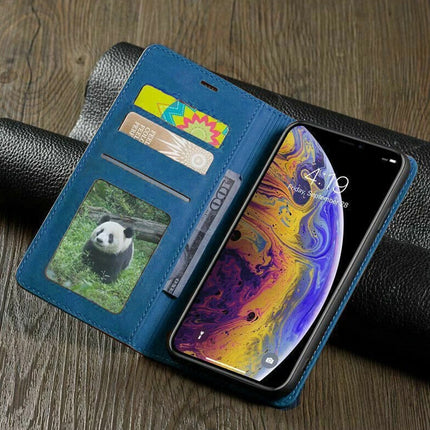 Premium Leather Flip Magnetic Wallet Case Protective Cover for iPhone 17