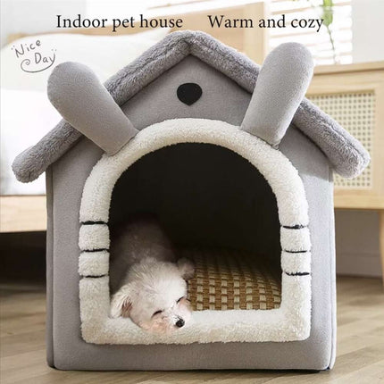 Small Pet Cat Kitten Dog Beds Igloo Fleece Bed Pyramid Cozy Washable Warm House Cave
