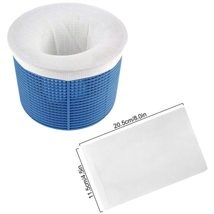 30/40/60 Pack Fine Mesh Pool Skimmer Socks, Reusable Filter Saver Basket Screens White