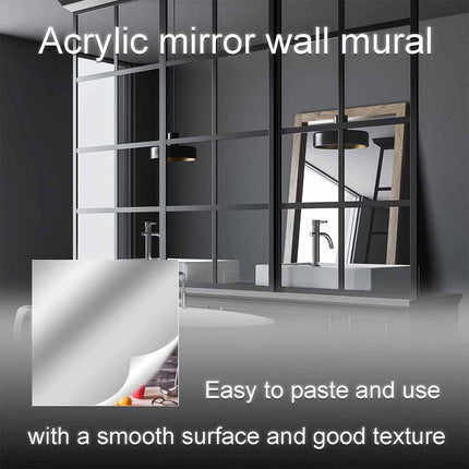 2M Self Adhesive Large Mirror Wall Sticker Roll, DIY Decor for Bathroom & Room