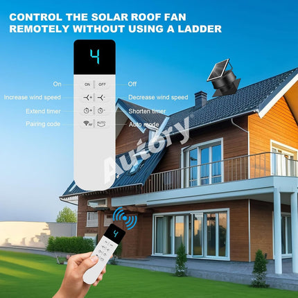 320mm Solar Roof Ventilation Fan, Hybrid Solar & Wireless Power with Remote Control