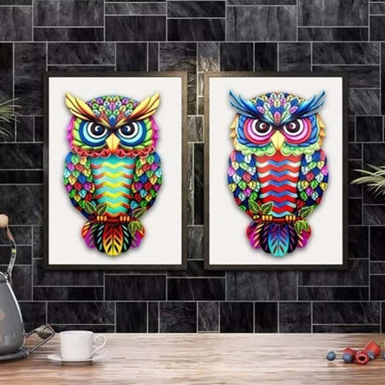 4PCS Magnetic Metal Owl Wall Decor Garden Fence Hanging Art Ornament