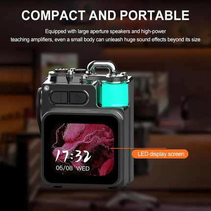 Outdoor Wireless Bluetooth Mini Speaker with Alarm Clock & RGB Ambient Lamp Display