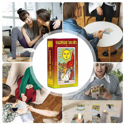 78Pcs Russian Language Tarot Cards Pocket Size Divination Oracle Card Deck