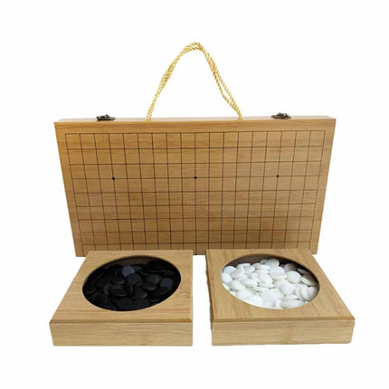 Wooden Portable Weiqi Go Game Set, Traditional Chinese Timber Strategy Board Game Gift