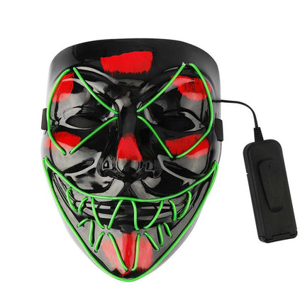 Halloween LED Purge Mask Glow in Dark Light up Costume Scary Rave Cosplay Mask