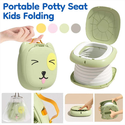 Training Potty Seat, Portable Folding Camping Toilet Chair, Travel Potty - Green