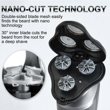 Mens Electric Shaver Cordless Razor Wet Dry Rechargeable Rotary USB Charging