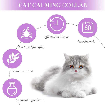 3X Calming Collar 38CM for Cat Natural Lavender Pheromone Cat Calming Collars US