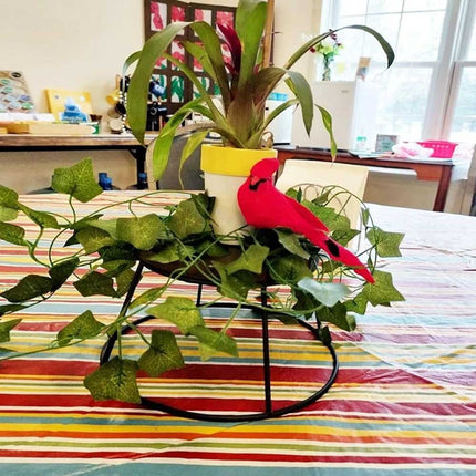 12PCS Red Cardinal Bird Ornaments: Clip-On Feathered Realistic Style for Home Decor