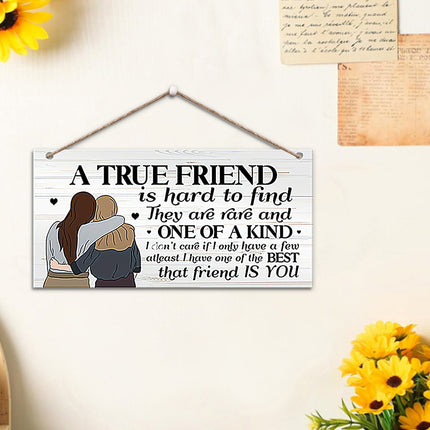 True Friend Wooden Wall Decor – Thoughtful Friendship Gift for Her