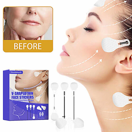 60PCS/Set Instant Face Neck Eye Lift Face lift V Tapes Shape Tape Anti Wrinkle