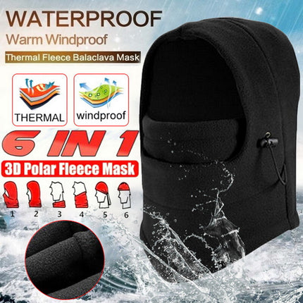 Double Layer Fleece Winter Ski Hood Windproof Warm Outdoor Cap