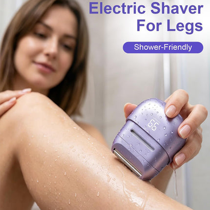 Waterproof Electric Lady Shaver, Dual-Blade Razor for Sensitive Skin with LED USB