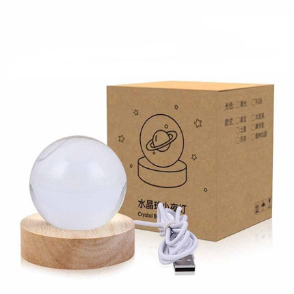 USB 3D Moon Planet Globe Galaxy Night Light LED Crystal Ball Table Lamp Bedside