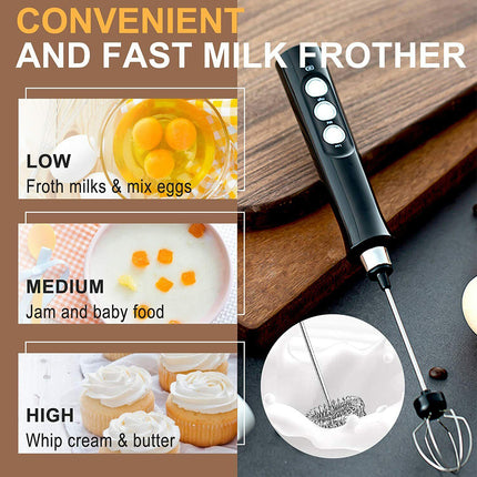 Electric Milk Frother Egg Whisk Beater Foamer Maker Coffee Drink Mixer