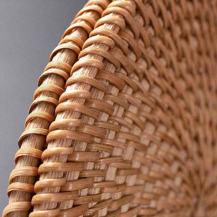 6 Pack Rattan Coaster Set with Storage Holder Base, Heat Resistant Autumn Pattern Drink Cup Mats for Table Decor