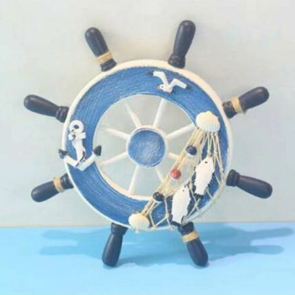 23CM Wooden Ship Wheel - Nautical Boat Steering Wheel, Beach Home Wall Decoration