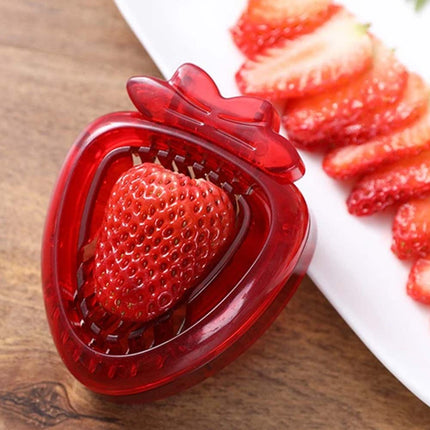 Stainless Steel Strawberry Slicer Tool, Fruit Cutter with Sharp Blade for Easy Strawberry Slicing