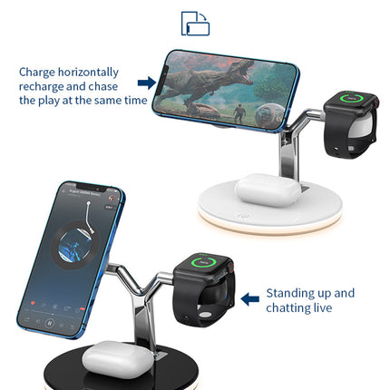 3‑in‑1 Wireless Charging Dock Station, Multi‑Device Wireless Charger for Smart Watch & Mobile Phone