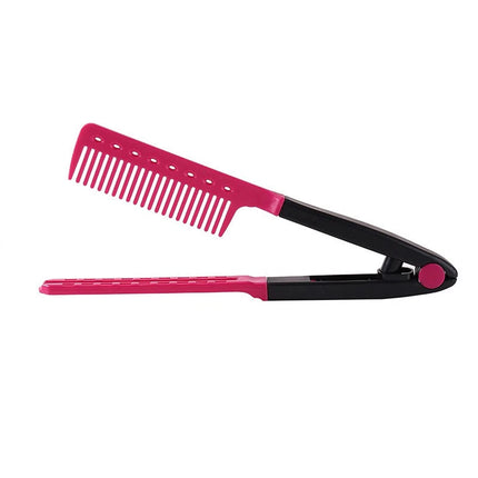 Professional Heat Resistant V-Shaped Hair Straightening Comb for Smooth Styling