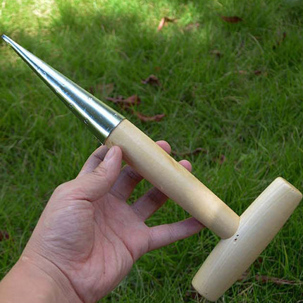 Garden Dibber Seed & Bulb Sowing Planting Tool T-Handle Carbon Steel Punch Tool