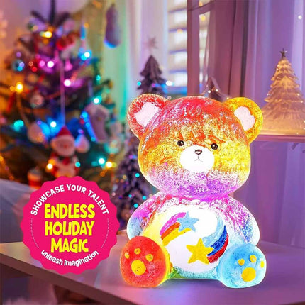 Paint Your Own Bear Lamp Kit DIY Arts & Crafts Painting Set Gift for Kids Boys Girls