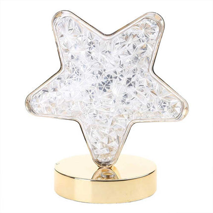 Star LED Night Light, USB Rechargeable Crystal Table Lamp with Touch Control & Dimmable Brightness