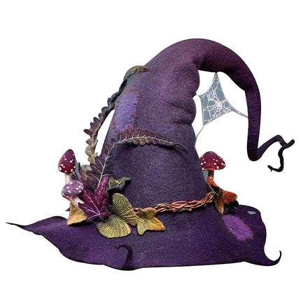 Halloween Party Felt Witch Hat Adjustable Party Witch Hat Cosplay Prop