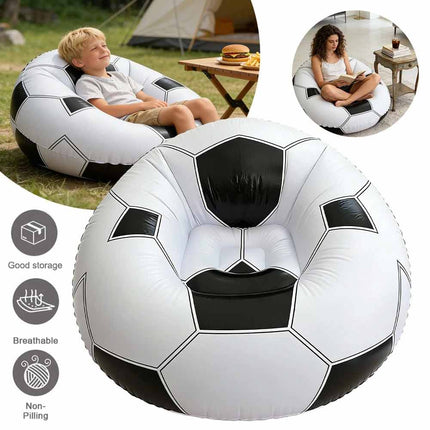 Waterproof PVC Inflatable Chair, Football Style Indoor Outdoor Sofa