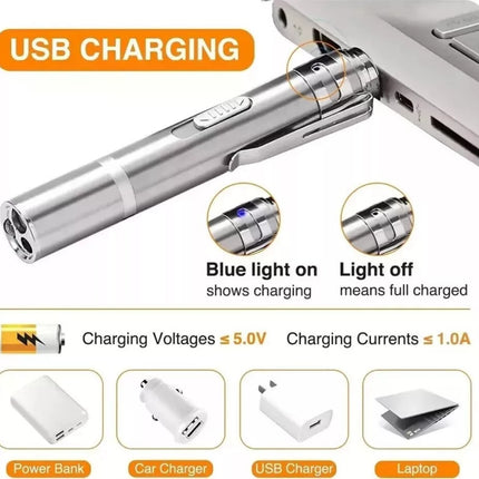 7 in 1 Multi UV Laser Pointer Pen Cat Dog Pet Play Toy Beam USB Rechargeable
