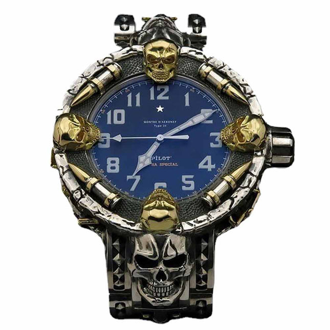 Punk Skull Watch for Men Women Cool Style Wrist Watches Gift Box