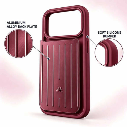 Burgundy Aluminium Phone Case Cover for iPhone 18 Pro