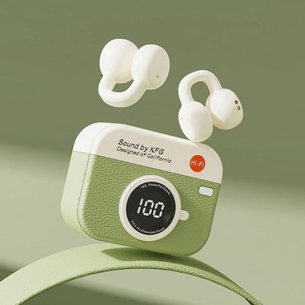 Wireless Clip-On Open Ear Earbuds, Bluetooth Headset Compatible with All Smartphones