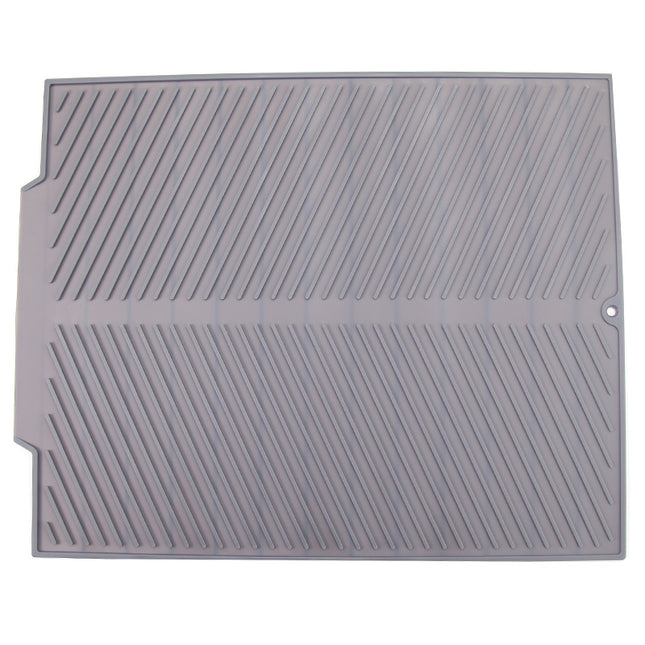 Silicone Dish Draining Mat Kitchen Washing Drainer Tray Drying Pad Grey