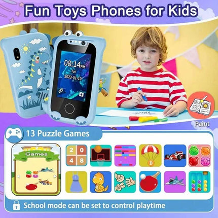 Kids Dinasour Blue Toys Smart Phone Children's Educational Learning Music Camera