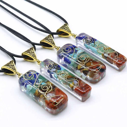 1 Pack 7 Chakra Crystal Necklace, Energy Stone Pendant for Yoga & Meditation, Spiritual Fashion Jewelry