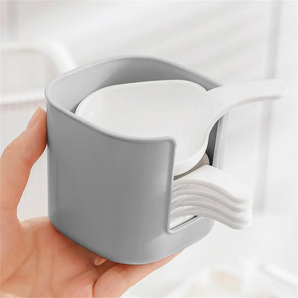 6Pcs Dipping Sauce Plate & Holder Set - Plastic Dishes with Storage Box