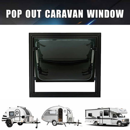 Heavy-Duty Square Push Out Window Locking Handle with Strut Attachment for RV, Caravan & Camper Windows Replacement Hardware