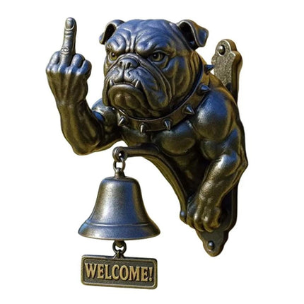 Funny Bulldog Design Doorbell - Rustic Cast Iron Door Ring