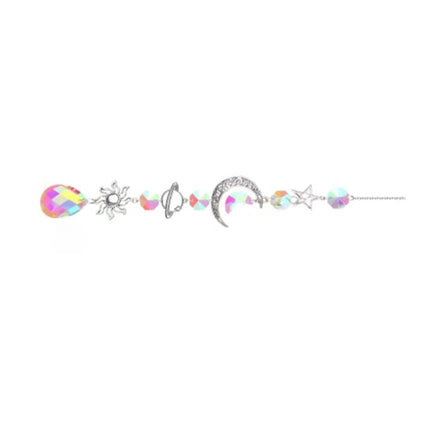 Moon & Star Crystal Wall Hanging Wind Chime - Modern Home Decor Ornament for Elegant Space
