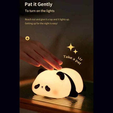 Panda Night Light for Kids Bedroom Cute Animal Silicone Nursery Night Lamp Touch