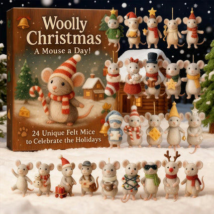 2025 Christmas Mouse Advent Calendar - 2D Acrylic Winter Holiday Decoration
