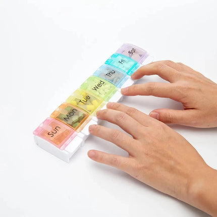 7‑Day Pill & Tablet Sorter Weekly Medicine Storage Box with Easy Push‑Button Design