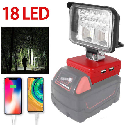 3"Car Wireless LED Work Light Portable For Milwaukee 18V Flood LED Fog Light